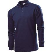 Stedman Polo Long Sleeve Men Marine bomull Large Herre