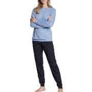 Calida Night Lovers Pyjama With Cuff Blå bomull Medium Dame