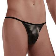 Doreanse Men G-string Svart skinn polyester Medium Herre