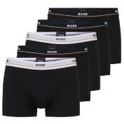BOSS 5P Cotton Boxer Trunks Svart bomull Large Herre