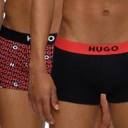 HUGO 2P Brother Trunk Svart/Rød bomull Small Herre