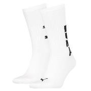 Puma Strømper 2P Graphic Logo Crew Socks Hvit Str 39/42 Herre