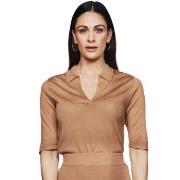 Pierre Robert X Jenny Skavlan Wool Pique Top Kamel Small Dame