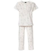 Trofe Romantic Floral Pyjama Hvit bomull Medium Dame