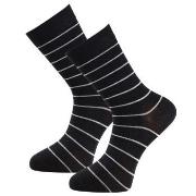 Trofe Bamboo Small Stripe Socks Strømper 2P Svart Str 35/38 Dame