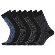 Dovre Strømper 7P Bamboo Socks Svart/Blå Str 45/48 Herre