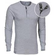 Dovre Organic Cotton Grand Dad Rib Shirt Grå økologisk bomull Medium H...