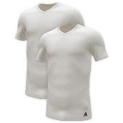 adidas 2P Active Flex Cotton 3 Stripes V-Neck T-Shirt Hvit bomull XX-L...