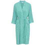 Damella Viscose Plain Lace Robe Aqua viskose Large Dame