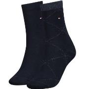 Tommy Hlfiger Women Graphic Argyle Sock Strømper 2P Marine Str 39/42 D...