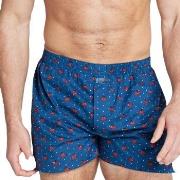 Jockey Woven Poplin Boxer Shorts Blå/Rød bomull Small Herre