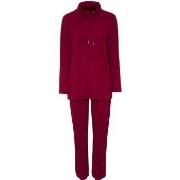 Damella Bamboo Frenchterry Suit Rød Bambus Medium Dame