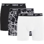 Nike 3P Everyday Cotton Stretch Boxer Brief Svart/Hvit bomull Large He...