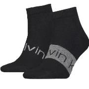 Calvin Klein Strømper 2P Logo Ribbon Sneaker Socks Svart Str 39/42 Her...