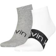 Calvin Klein Strømper 2P Logo Ribbon Sneaker Socks Hvit Str 39/42 Herr...