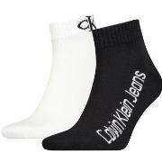 Calvin Klein Strømper 2P Quarter Logo Socks Svart/Hvit One Size Herre