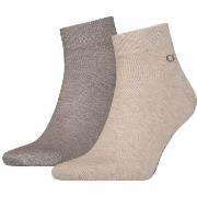 Calvin Klein Strømper 2P Quarter Socks Brun Str 39/42 Herre