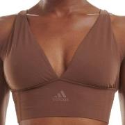 adidas BH BOS Smart Micro 720 Seamless Plunge Bra Mørkbrun  polyamid M...