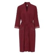 Damella Viscose Plain Lace Robe Vinrød  viskose Small Dame