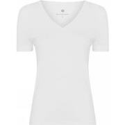 JBS of Denmark Bamboo V-neck Women Slim T-shirt Hvit XX-Large Dame