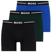 BOSS 3P Solid Cotton Bold Boxer Svart/Blå bomull Small Herre