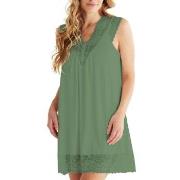 Damella Viscose Plain Sleeveless Nightdress Grønn viskose X-Large Dame