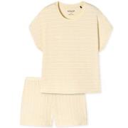 Schiesser Just Stripes Short Pyjamas Vanilje bomull 46 Dame