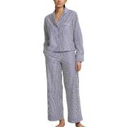 Polo Ralph Lauren Long Sleeve Pyjamas Set Marine Stripet bomull X-Larg...