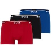 BOSS 6P Cotton Stretch Trunks Svart/Blå bomull Large Herre