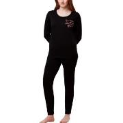 Triumph PK 03 Long Sleeve Pyjama Set Svart bomull 36 Dame