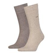 Calvin Klein Strømper 2P Carter Casual Flat Knit Sock Brun Str 43/46 H...