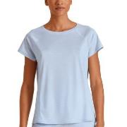 Calida DSW Cooling Short Sleeve Sleep Shirt Lysblå lyocell Small Dame