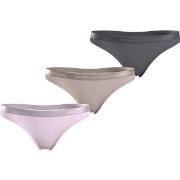 Tommy Hilfiger Truser 3P EverydayThong Rosa/Beige Medium Dame