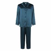 Lady Avenue Pure Silk Basic Pyjamas Petrol silke Small Dame