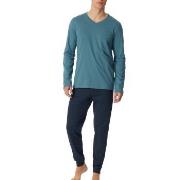 Schiesser Casual Essentials Long Sleeve Pyjamas Marine/Blå bomull 50 H...