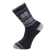 Trofe Knitted Patterned Wool Sock Strømper Svart Str 39/42 Dame