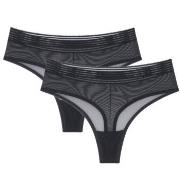 Triumph Truser 2P Tempting Sheer Highwaist String Svart polyester X-La...