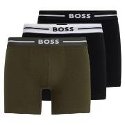 BOSS 3P Boxer Bold Brief Svart/Grønn bomull Small Herre