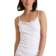 Calida Cotton Desire Spaghetti Top Hvit bomull Small Dame