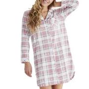 Damella Checked Long Sleeve Nightdress Rutet bomull Large Dame