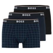 BOSS 3P Power Design Cotton Stretch Trunks Svart/Blå bomull X-Large He...