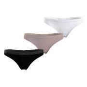 Tommy Hilfiger Truser 3P Everyday Luxe Thong Svart/Hvit Medium Dame