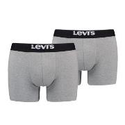 Levis 2P Men Solid Basic Boxer Brief Grå bomull X-Large Herre