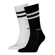 Levis Strømper 2P Regular Cut Stripe Socks Svart/Hvit Str 39/42