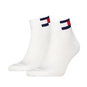 Tommy Men Uni Flag Quarter Sock Strømper 2P Hvit Str 35/38