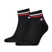 Tommy Men Uni TJ Iconic Quarter Socks Strømper 2P Svart Str 35/38