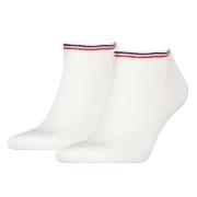 Tommy Men Uni TJ Iconic Sneaker Sock Strømper 2P Hvit bomull Str 35/38