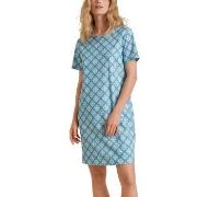 Calida Daylight Dreams Short Sleeved Nightdress Blå Mønster bomull Sma...