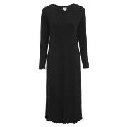 Damella Bamboo Plain Long Sleeve Nightdress Svart Bambus Medium Dame