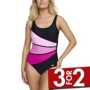 Damella Laura Chlorine Resistant Swimsuit Svart/Rosa 48 Dame